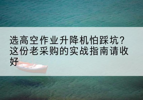 金台高空作业升降机厂家推荐-选高空作业升降机怕踩坑？这份老采购的实战指南请收好